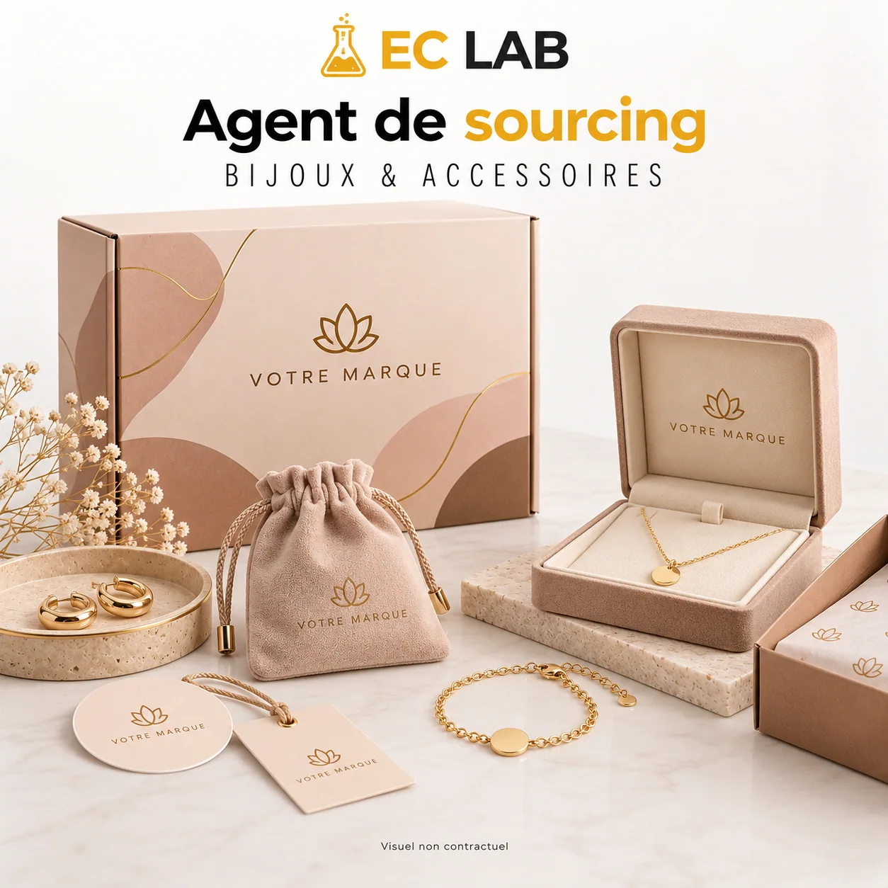 Collier, bracelet, bagues et écrins